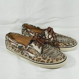 Sperry Top-Sider shoes 8 1/2 M leopard print sequi